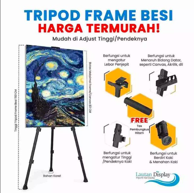 Tripod Frame Besi - Lautan Display